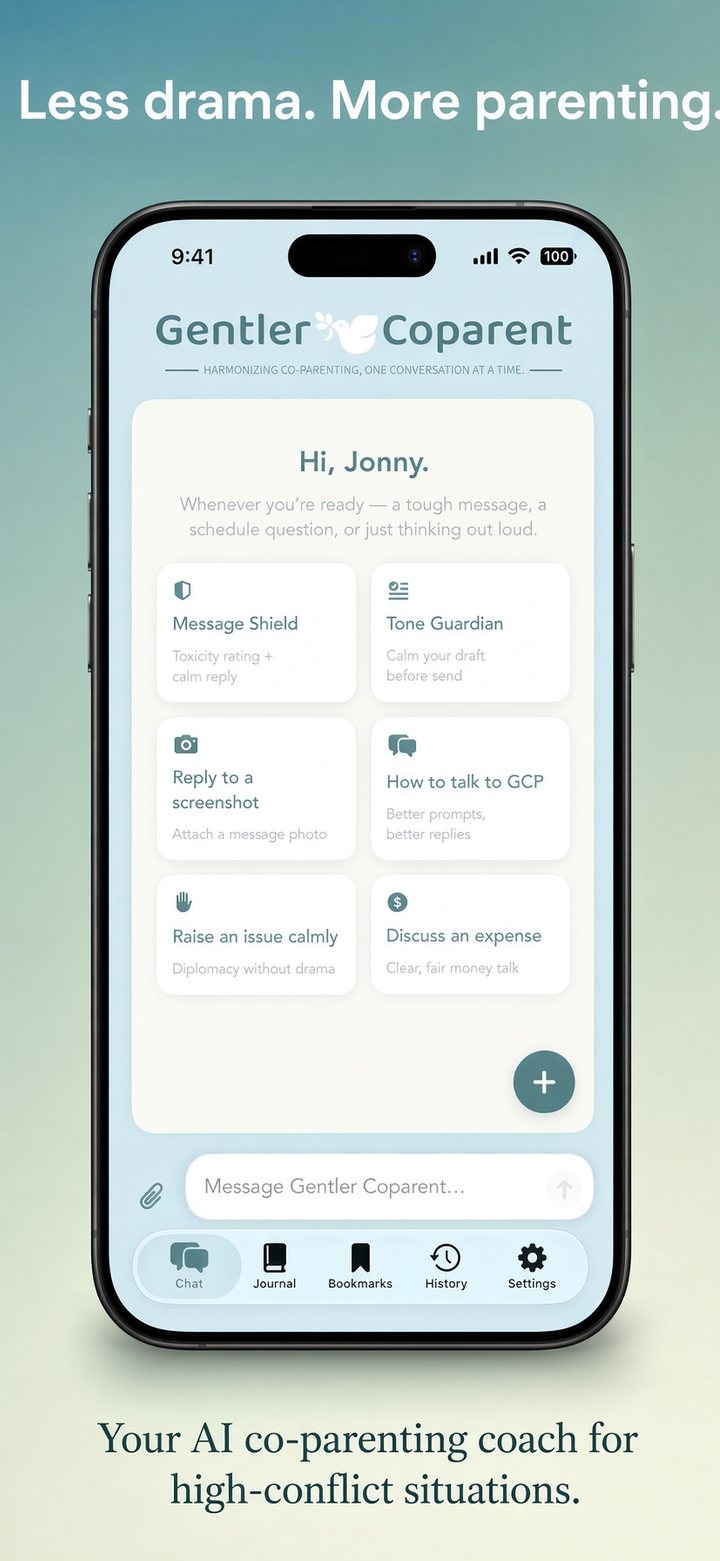 Gentler Coparent home screen for decree-aware coaching